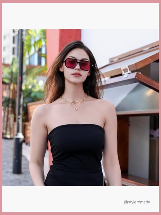 Vintage Square 70s Flat Aviator Sunglasses Retro Stylish Frame UV400 Protection main image 7